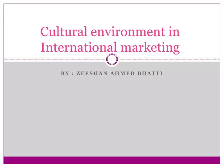 cultural environment in international marketing
