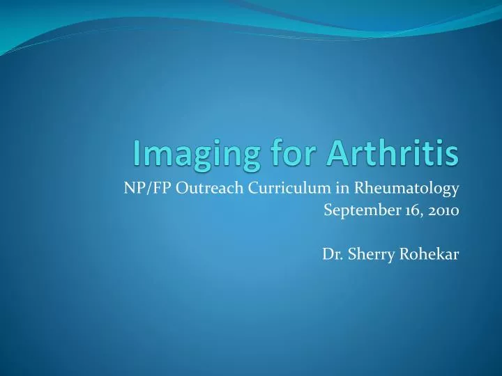 imaging for arthritis