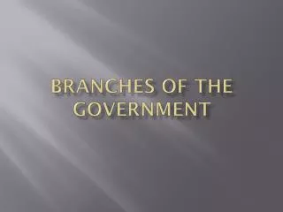 Branches of the government