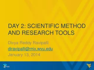 Day 2: Scientific method and research tools