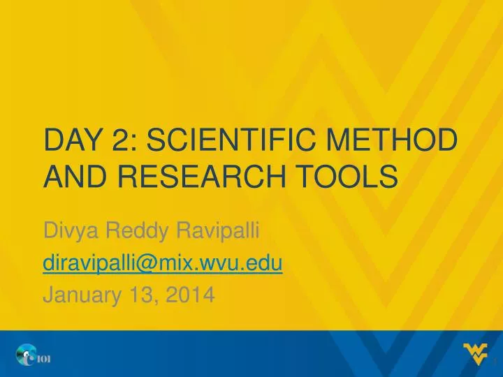 day 2 scientific method and research tools