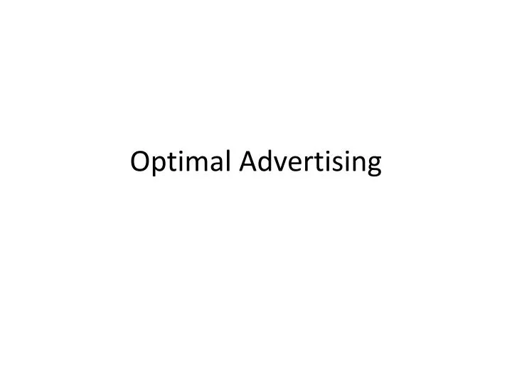 optimal advertising