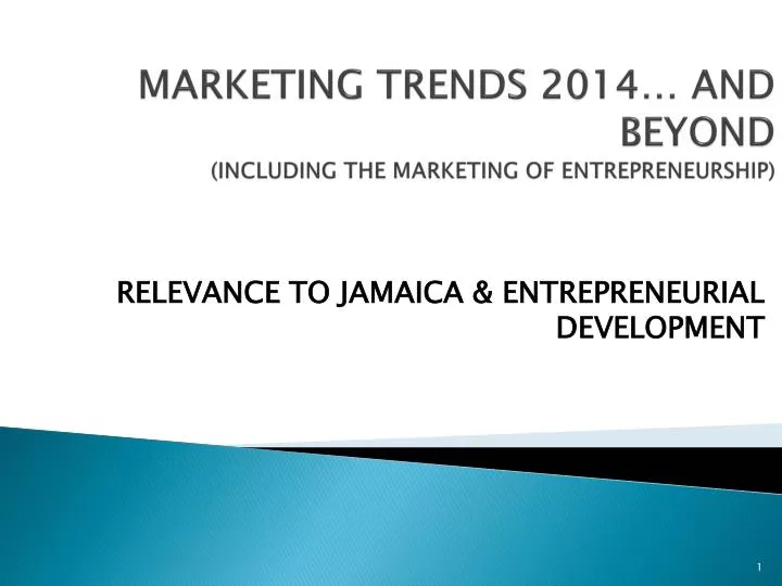 marketing trends 2014 and beyond including the marketing of entrepreneurship