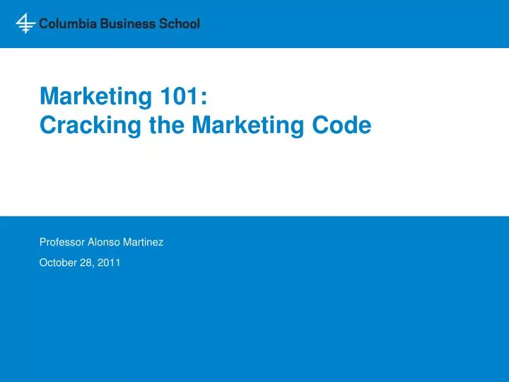marketing 101 cracking the marketing code