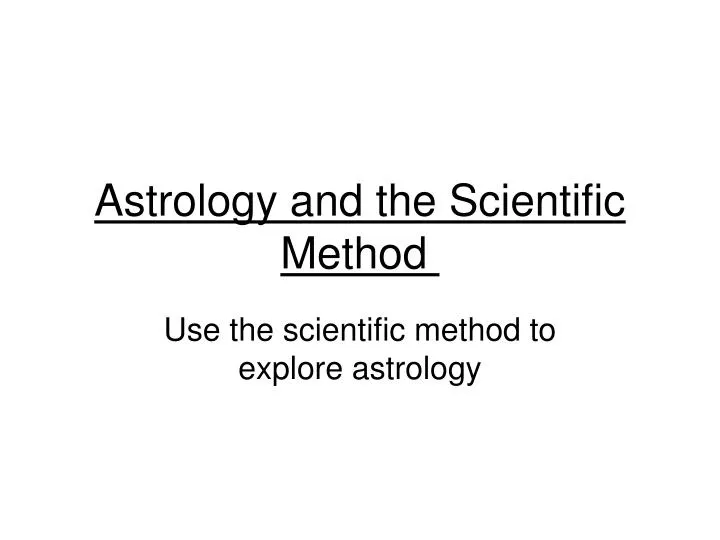 astrology and the scientific method