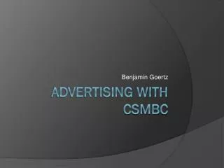 Advertising with CSMBC