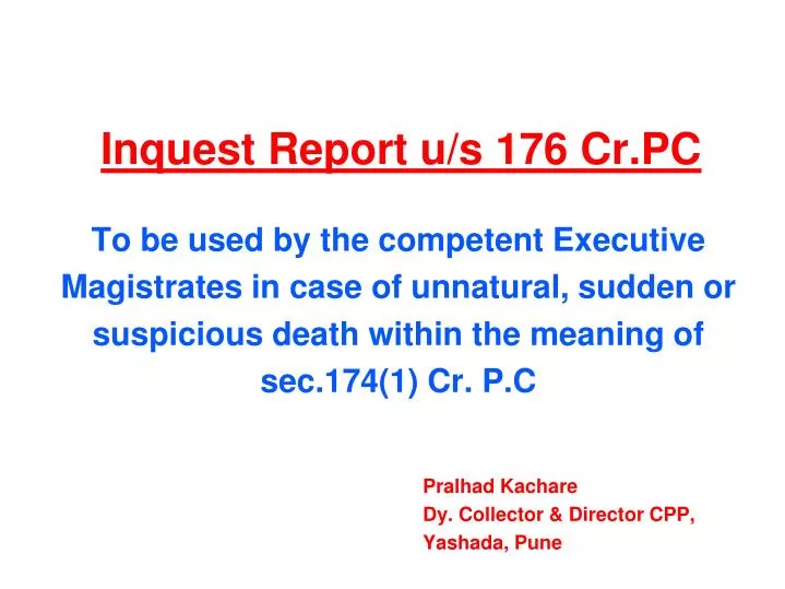 inquest report u s 176 cr pc