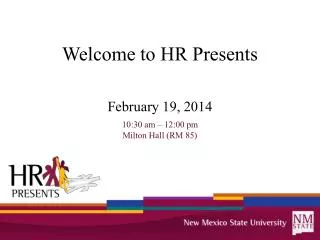 Welcome to HR Presents