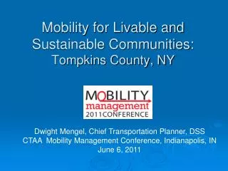 Mobility for Livable and Sustainable Communities: Tompkins County, NY