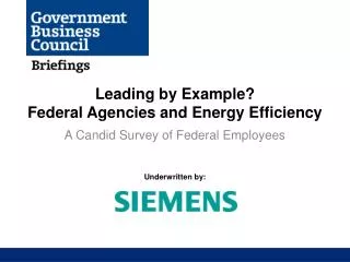 Leading by Example? Federal Agencies and Energy Efficiency