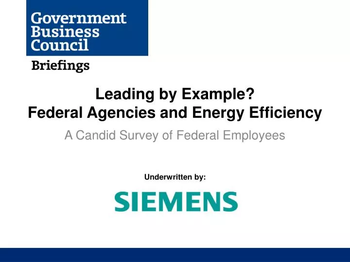 leading by example federal agencies and energy efficiency