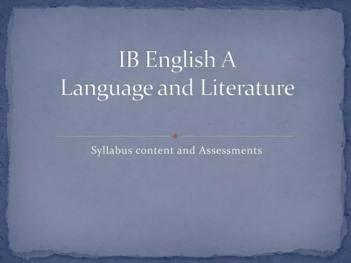 ib english a language and literature
