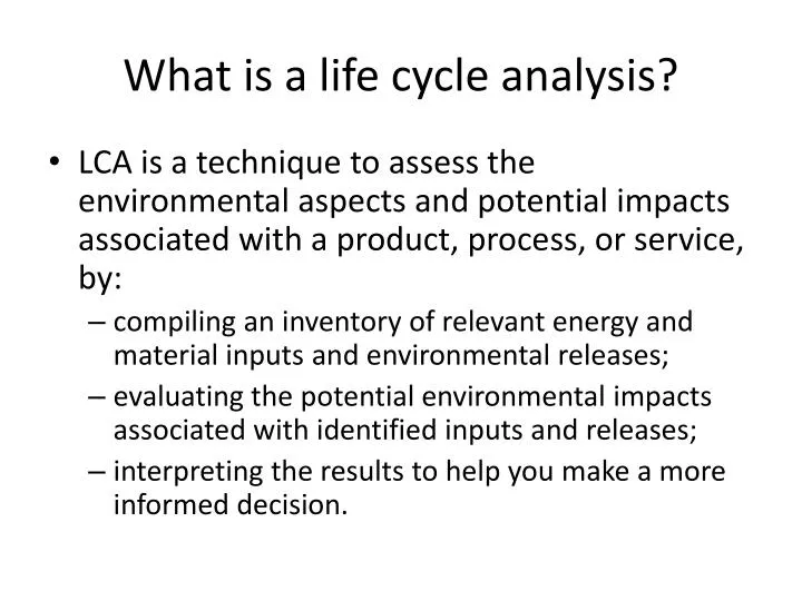 what is a life cycle analysis