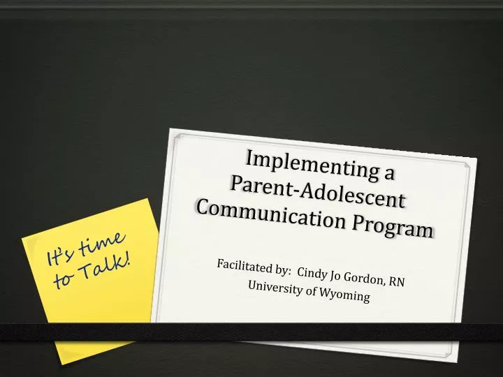 implementing a parent adolescent communication program