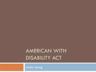 American With Disability Act