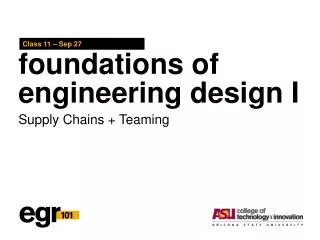 foundations of engineering design I