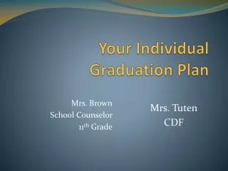 Your Individual Graduation Plan