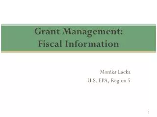 Grant Management: Fiscal Information