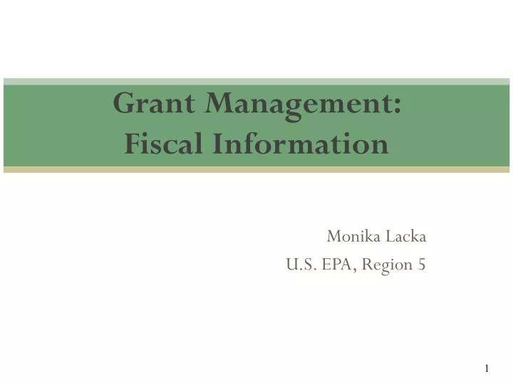grant management fiscal information
