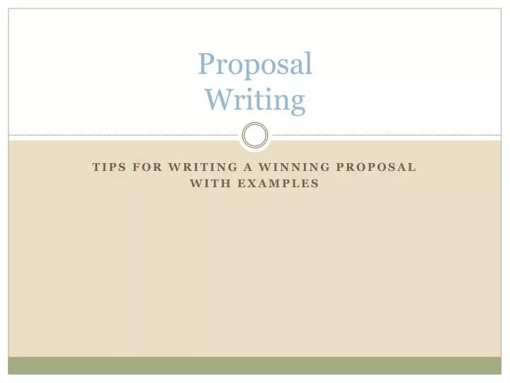 proposal writing