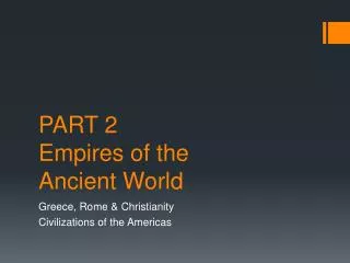 PART 2 Empires of the Ancient World