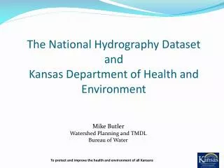 The National Hydrography Dataset and Kansas Department of Health and Environment