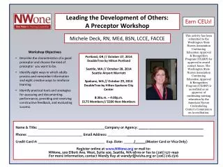 Leading the Development of Others: A Preceptor Workshop