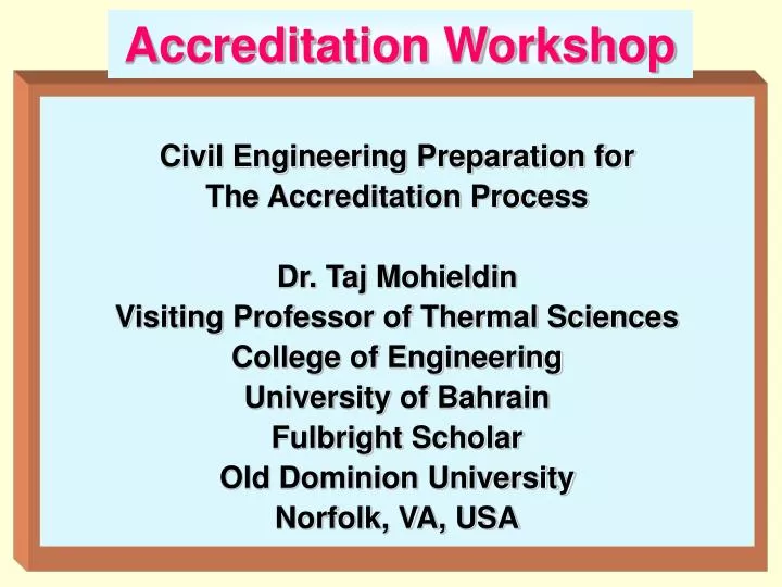 accreditation workshop