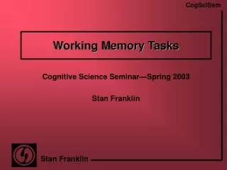 Working Memory Tasks