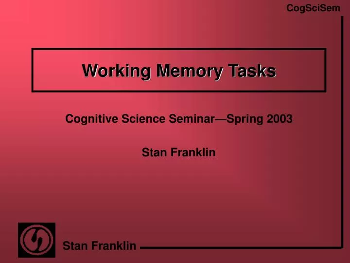 working memory tasks