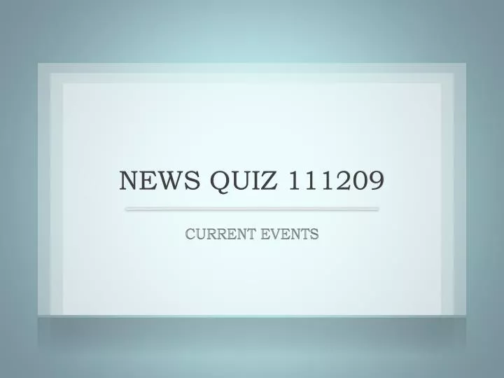 news quiz 111209