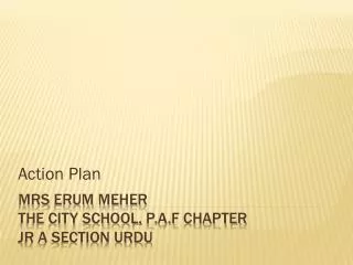 Mrs Erum Meher The City school, p.a.f chapter jr a section urdu