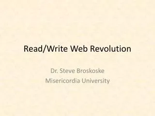 Read/Write Web Revolution