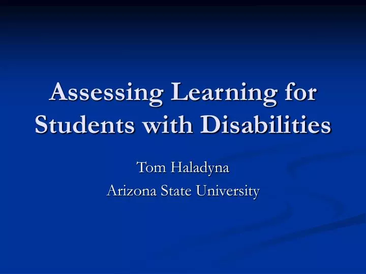 assessing learning for students with disabilities