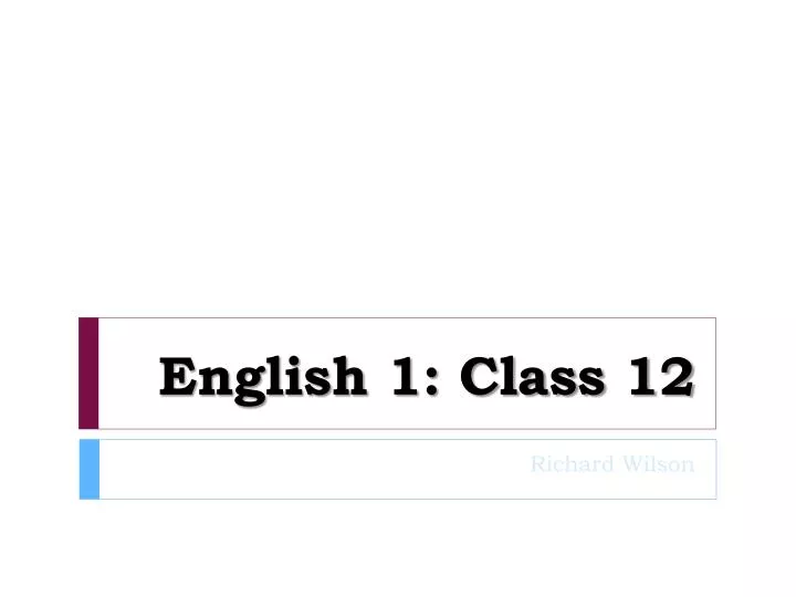 english 1 class 12