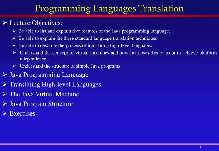 programming languages translation