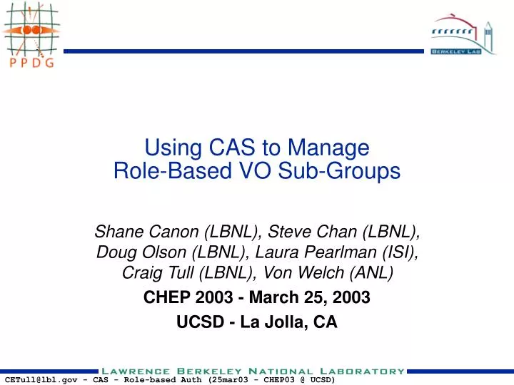 using cas to manage role based vo sub groups
