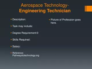 Aerospace Technology- Engineering Technician