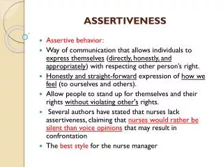 ASSERTIVENESS