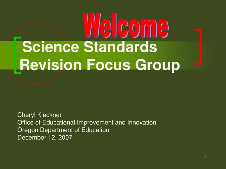 science standards revision focus group