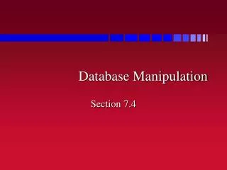 Database Manipulation