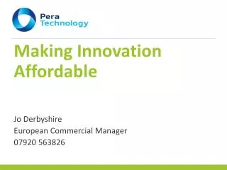 Making Innovation Affordable