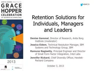 Retention Solutions for Individuals, Managers and Leaders