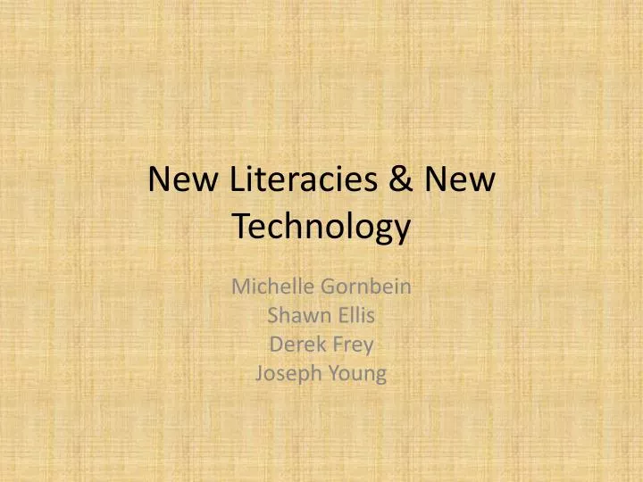 new literacies new technology