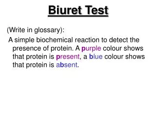 biuret test