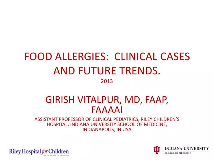 food allergies clinical cases and future trends 2013
