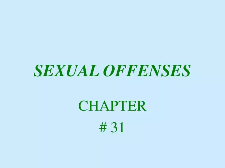 sexual offenses