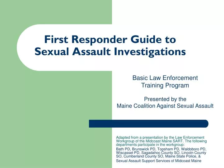 first responder guide to sexual assault investigations