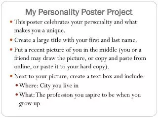 My Personality Poster Project