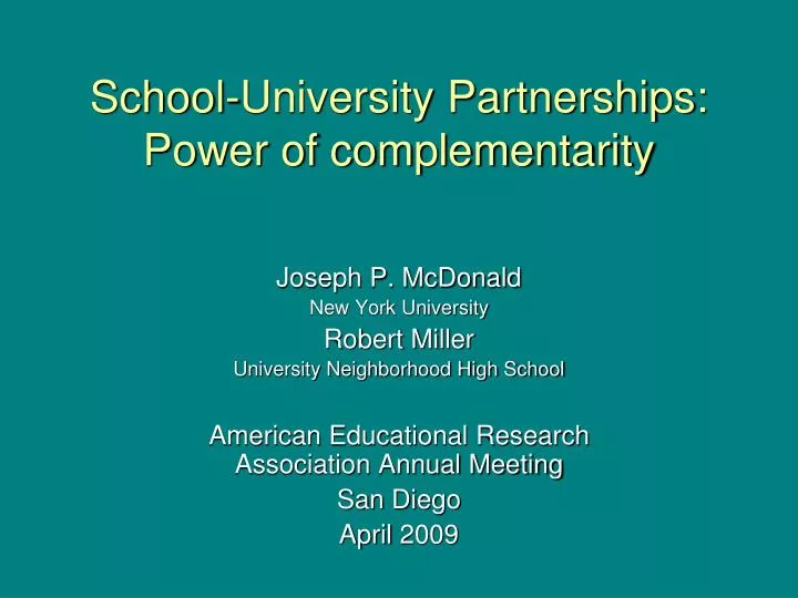 school university partnerships power of complementarity